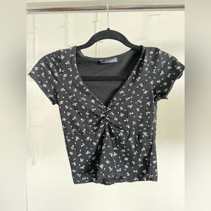 Black floral gina top